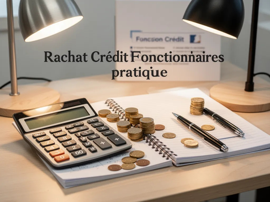 Agent public dans son salon regardant des tableaux d'amortissement sur un ordinateur portable, factures et stylo à côté