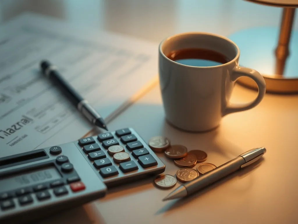 Contrat de LOA DIAC posé sur un bureau avec une calculette et un stylo, symbolisant le calcul du rachat anticipé.