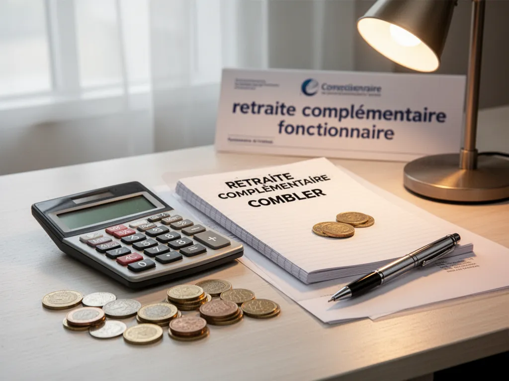 Agent public consultant des documents de retraite avec un conseiller, tableau de simulation sur un ordinateur portable
